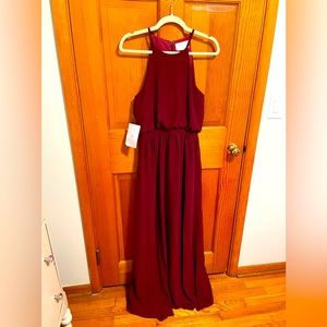 BHLDN raspberry gown